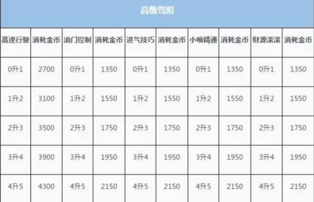 qq飞车合作值等级表称号图片，QQ飞车合作值等级表大揭秘，称号图片背后的故事与等级详解