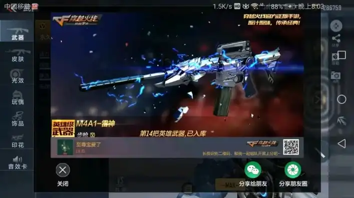 穿越火线手游m4a1雷神多少钱，穿越火线手游M4A1雷神，性能与价格的完美融合，揭秘售价背后的秘密