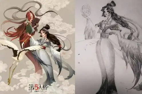 第五人格绘画图片红蝶怎么画，第五人格绘画教程，如何绘制红蝶的华丽身影